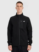 Bluzy męskie - 4F Bluza dresowa rozpinana bez kaptura męska - czarna XXL - miniaturka - grafika 1