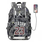 Plecaki - Cryin Nba Peripheral Series Star Wielofunkcyjny plecak USB Luminous Fluorescent Backpack Żółty Jordan - miniaturka - grafika 1