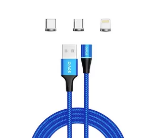 Savio Kabel USB USB Typ C Micro Lighting CL-157 2 m - Kable USB - miniaturka - grafika 2