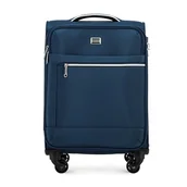 Walizki - Mała walizka miękka z błyszczącym suwakiem z przodu - miniaturka - grafika 1