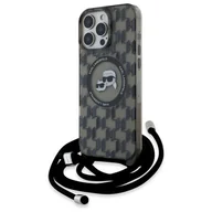 Etui i futerały do telefonów - Karl Lagerfeld KLHMP16XHCKCKLCK iPhone 16 Pro Max 6.9" czarny/black hardcase IML Crossbody Monogram Karl & Choupette Head MagSafe - miniaturka - grafika 1
