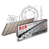 Części motocyklowe - Zestaw łańcuchów DID stal 520ZVM-X / 110 bez końca do Kawasaki KX 125 ccm rok prod. 1994-2002 - miniaturka - grafika 1