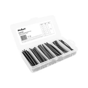 Rebel Zestaw rurek termokurczliwych 170szt. - dł. 100mm - czarne LEC-18164 - Podzespoły elektroniczne - miniaturka - grafika 1