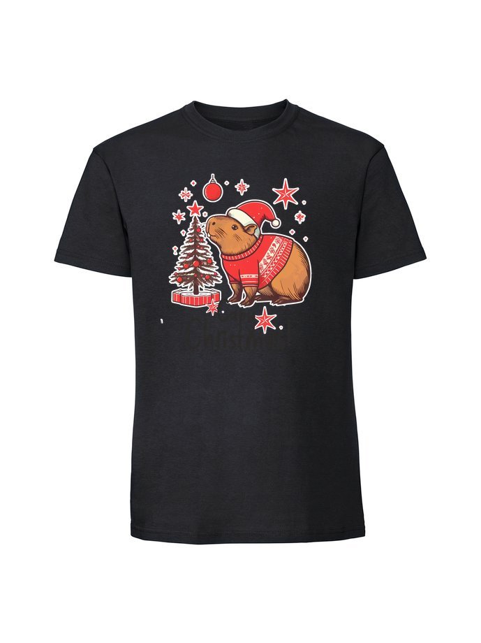 Męska koszulka z nadrukiem - capy christmas czarny XXL