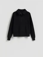 Swetry damskie - Reserved - Sweter z wiskozą - czarny - miniaturka - grafika 1