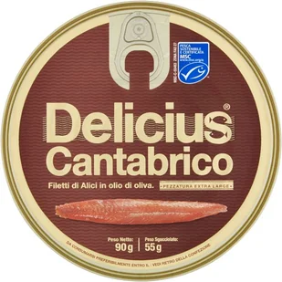 Anchois w oliwie z oliwek Sardele Alici del Cantabrico 90g - Delicius - Konserwy i dania rybne - miniaturka - grafika 1