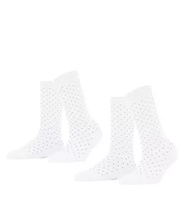 ESPRIT Fine Dot 2-Pack skarpety damskie trwałe bawełna organiczna czarne szare plus drobne kolory wzmocnione kolorowe kropki zestaw 2 par, Biały (biały 2000), 39-42 EU - Skarpetki damskie - miniaturka - grafika 1