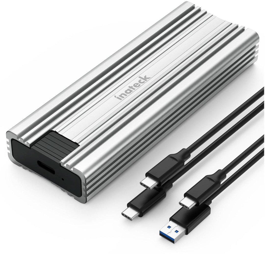 Inateck Festplattengehäuse NVMe M.2 USB 3.2 Kühlkissen B+M FE2025_GRAY BLUE