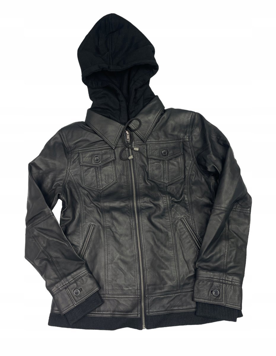 Czarna skórzana kurtka damska REAL LEATHER M