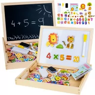 Zabawki kreatywne - Drewniana TABLICA magnetyczno kredowa + akc TA0072 - miniaturka - grafika 1