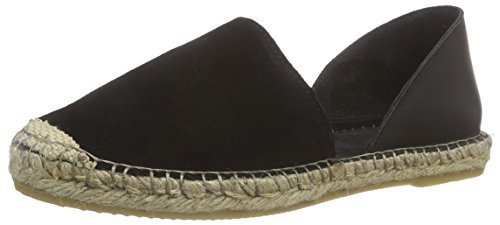 PIECES Damskie espadryle Psjasha Leather Blk Espadryle, czarny Black, 42 EU