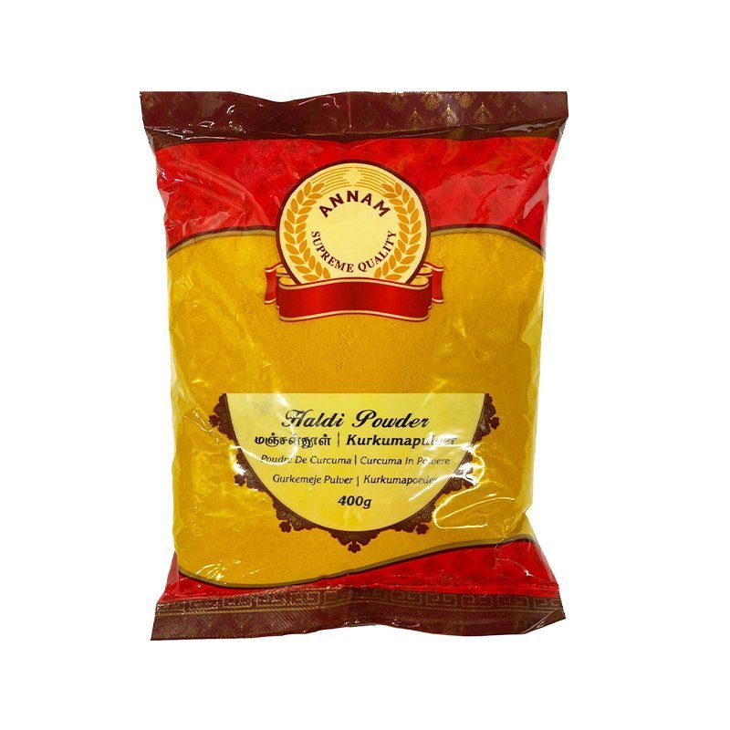 Kurkuma mielona Annam Haldi Powder 400g - złoty kolor ciepły aromat