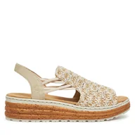 Sandały damskie - Sandały Rieker 62741-60 Beżowy - miniaturka - grafika 1