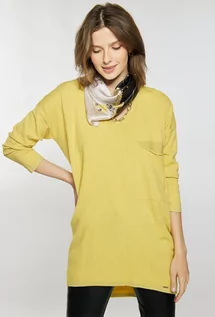 Swetry damskie - Asymetryczny sweter z kieszonką - Monnari - grafika 1
