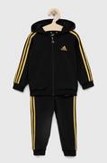 Dresy damskie - Adidas dres dziecięcy I 3S SHINY kolor czarny - adidas - miniaturka - grafika 1