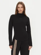 Bluzki damskie - adidas Bluzka Structured Interlock JJ0937 Czarny Slim Fit - miniaturka - grafika 1