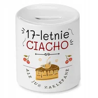 Skarbonki - Skarbonka na Urodziny 17 17te 17-te na Prezent z Nadrukiem ze Zdjęciem + Opakowanie na prezent (wzór 02) - miniaturka - grafika 1