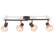 Lampy sufitowe - vidaXL Lampa sufitowa z 4 żarówkami E14, czarno-miedziana - miniaturka - grafika 1
