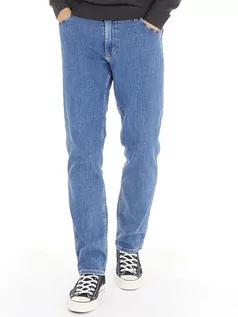 Spodnie męskie - Wrangler Dżinsy - Regular fit - w kolorze niebieskim - grafika 1