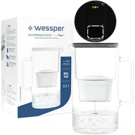 Dzbanki filtrujące - Szklany dzbanek filtrujący do wody Wessper FutureFlow Aquamax + 1x Filtr wody 3,3 L Czarny - miniaturka - grafika 1