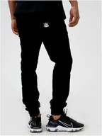 Spodnie męskie - SPODNIE MĘSKIE MATERIAŁOWE BAWEŁNIANE JOGGER JAKOŚĆ JIGGA WEAR Czarne XL - miniaturka - grafika 1