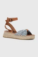 Sandały damskie - Pepe Jeans sandały PLS90674 damskie kolor niebieski na platformie KATE THELMA - miniaturka - grafika 1