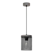 Lampy sufitowe - Britop Skandynawska LAMPA wisząca MONSUN 161859157 szklana OPRAWA loftowy zwis przydymiony drewno - miniaturka - grafika 1