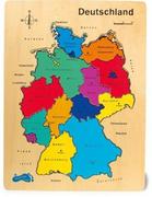 Puzzle - Small Foot by Legler Puzzle drewniane Niemcy wykonany z drewna polerowanej, 12-częściowy puzzle z Państwem we wszystkich krajach związkowych, główny miast i państw sąsiadujących, zabawy i efektem uczenia się jednocześnie, - miniaturka - grafika 1