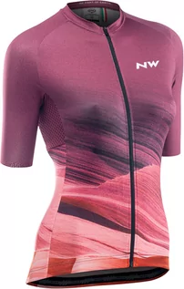 Koszulki rowerowe - Northwave Earth Short Sleeve Jersey Women, czerwony/różowy L 2021 Koszulki kolarskie - grafika 1