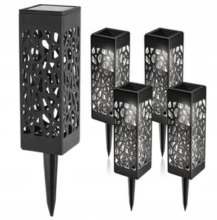 4x Lampa ogrodowa solarna LED LATARNIA AŻUROWA WBIJANA płomień - Lampy ogrodowe - miniaturka - grafika 1