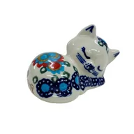 Figurki dekoracyjne - Ceramiczny kotek spioch Ceramika Bolesławiec - miniaturka - grafika 1