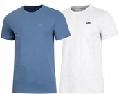 Koszulki męskie - 4F ZESTAW 2szt. 2-PAK MÄSKA KOSZULKA T-SHIRT 100% BAWEĹNA / rozm XXXL 3XL - miniaturka - grafika 1