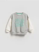 Bluzy i sweterki niemowlęce - Reserved - Bawełniana bluza oversize - jasnoszary - miniaturka - grafika 1