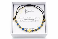 Bransoletki - Bransoletka różaniec Lapis i hematytem ręcznie robiona, prezent Komunia, Bierzmowanie - miniaturka - grafika 1