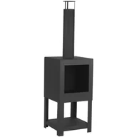 Paleniska ogrodowe - Esschert Design Kominek ogrodowy ze schowkiem na drewno, czarny, FF410 421283  VidaXL - miniaturka - grafika 1