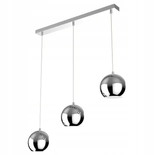 Lampa wisząca Oslo zwis na lince 3 pł Kula metal chrom - Lampy sufitowe - miniaturka - grafika 1