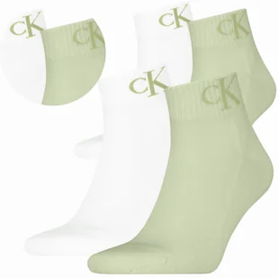 Calvin Klein Skarpetki 2 Pary 43-46 Skarpetki Ck Męskie Biały Zielony - Skarpetki męskie - miniaturka - grafika 1