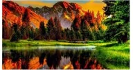 Zabawki kreatywne - Diamentowa Mozaika 80x40 Górski Krajobraz Jesienią - miniaturka - grafika 1