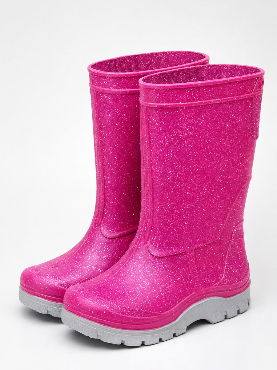 Dziewczęce kalosze brokatowe ciemnoróżowe Realpaks r.31/32