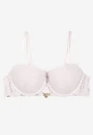 Biustonosze - Jasnofioletowy Koronkowy Biustonosz Push Up na Podwójnych Regulowanych Ramiączkach Emilinoria - miniaturka - grafika 1