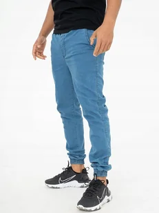 SPODNIE JOGGER JEANSOWE Męskie Niebieskie MORSKIE Z HAFTEM Lucky Dice XXL - Spodnie męskie SPODNIE JOGGER JEANSOWE Męskie Niebieskie MORSKIE Z HAFTEM Lucky Dice XXL - Spodnie męskie - miniaturka - grafika 1