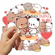 Zeszyty szkolne - Naklejki Stickery DO ALBUMU NOTESU PAMIĘTNIKA ZESZYTU BUBU LOVES DUDU 18x15 - miniaturka - grafika 1