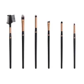 Pędzle do makijażu - Rio Beauty Essential Cosmetic Brush Collection 6 profesjonalnych pędzli do makijażu oczu - miniaturka - grafika 1