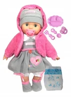 Lalki dla dziewczynek - Lalka Bobas Mówi Śpiewa Zamyka Oczka pampers+smoczek - miniaturka - grafika 1