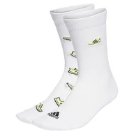 Skarpetki damskie - Adidas Uniseks Run X Ultraboost Shoe Love Graphic 2 Pairs EBL74 Skarpety Crew, White/Lucid Lemon/Black, XL - miniaturka - grafika 1