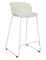 Taborety i hokery - Hoker Z Nowoczesny Biały Metalowym Stelażem B5-S75 - miniaturka - grafika 1