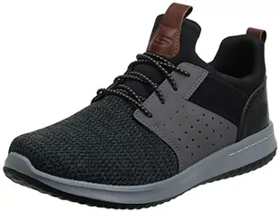 Skechers Classic Fit-Delson-Camden, męskie trampki, Czarna szara siatka W syntetyczna, 48.5 EU - Trampki męskie - miniaturka - grafika 1