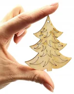Ozdoby bożonarodzeniowe - CHOINKA DREWNIANA ZAWIESZKA ŚWIĄTECZNA 7,1CM 1SZT - miniaturka - grafika 1