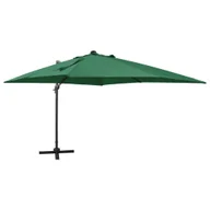 Parasole ogrodowe - Parasol wiszący z LED i słupkiem, zielony, 300 cm - miniaturka - grafika 1