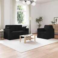 Sofy i kanapy - VidaXL Sofa 2 pcs Czarny - miniaturka - grafika 1